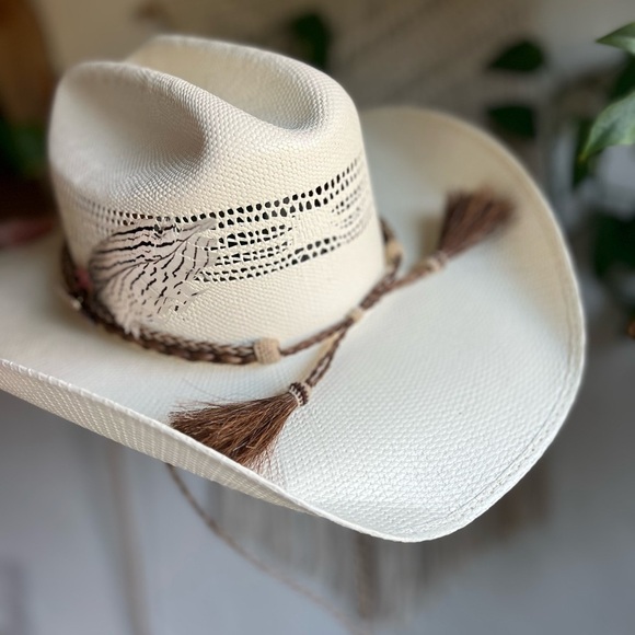 Maufrais Austin Resistol Straw Cowboy Hat Size 7 (22”) Cowgirl Western Boho